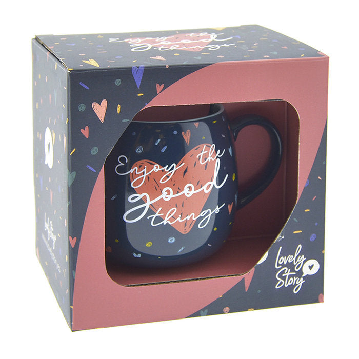 Taza ovalada Enjoy the Good Things Lovely Story Imagen principal del producto