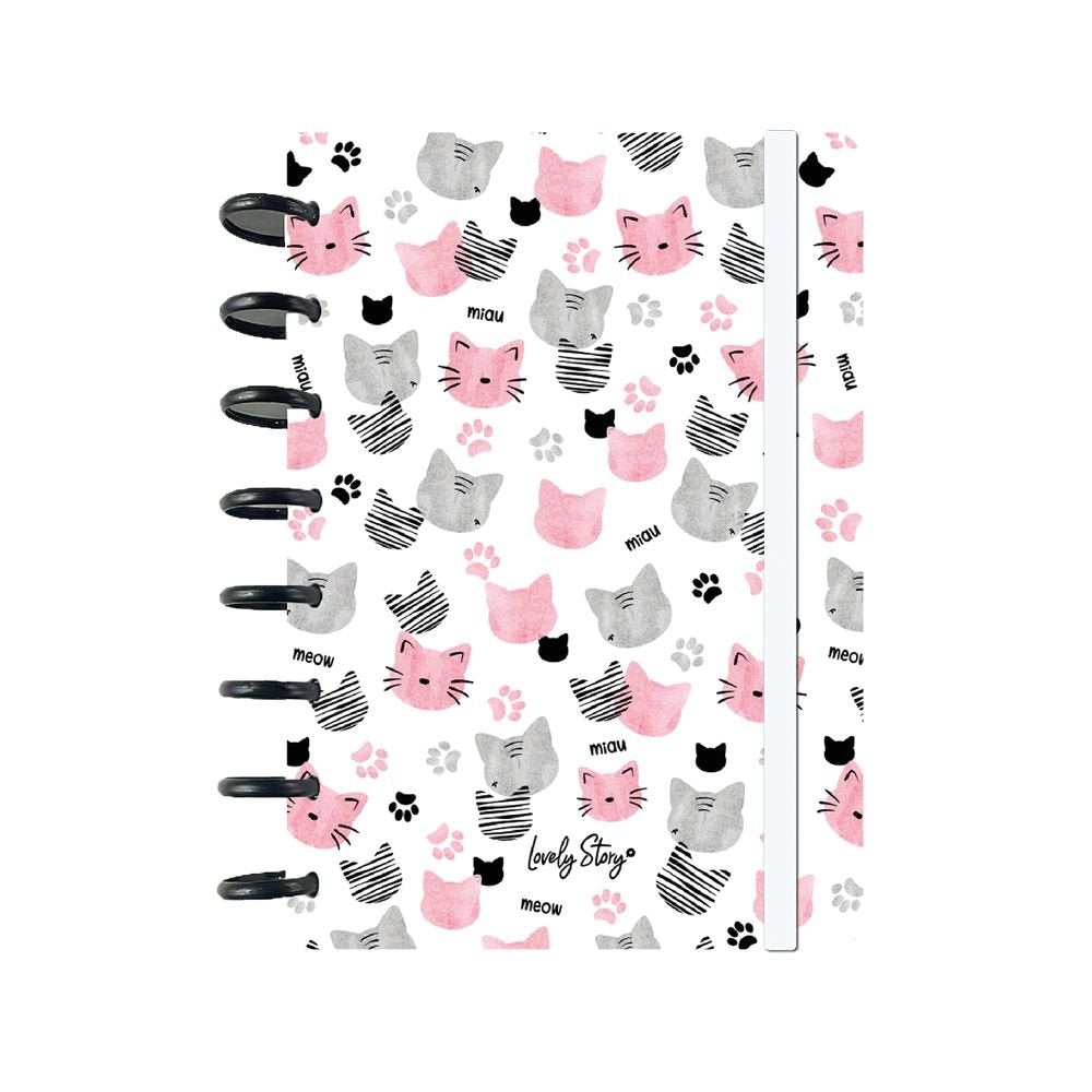 Cuaderno A5 Cuadricula Ice Miau Lovely Story