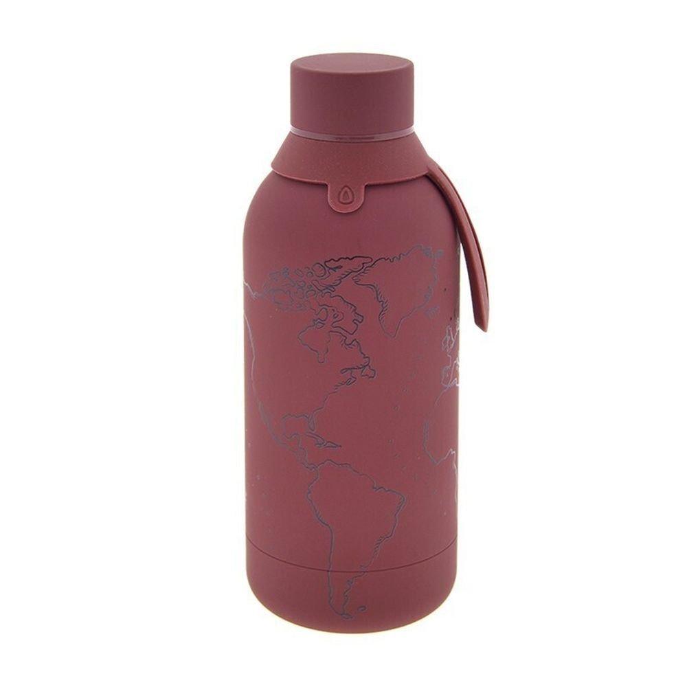 Botella térmica adulto 500ml acero inoxidable magenta World Map AUREA