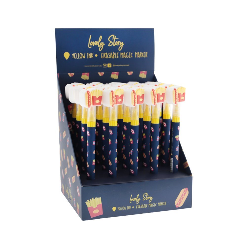 Expositor 20 Marcador Borrable Yellow Fast Foodie Lovely Story Imagen principal del producto