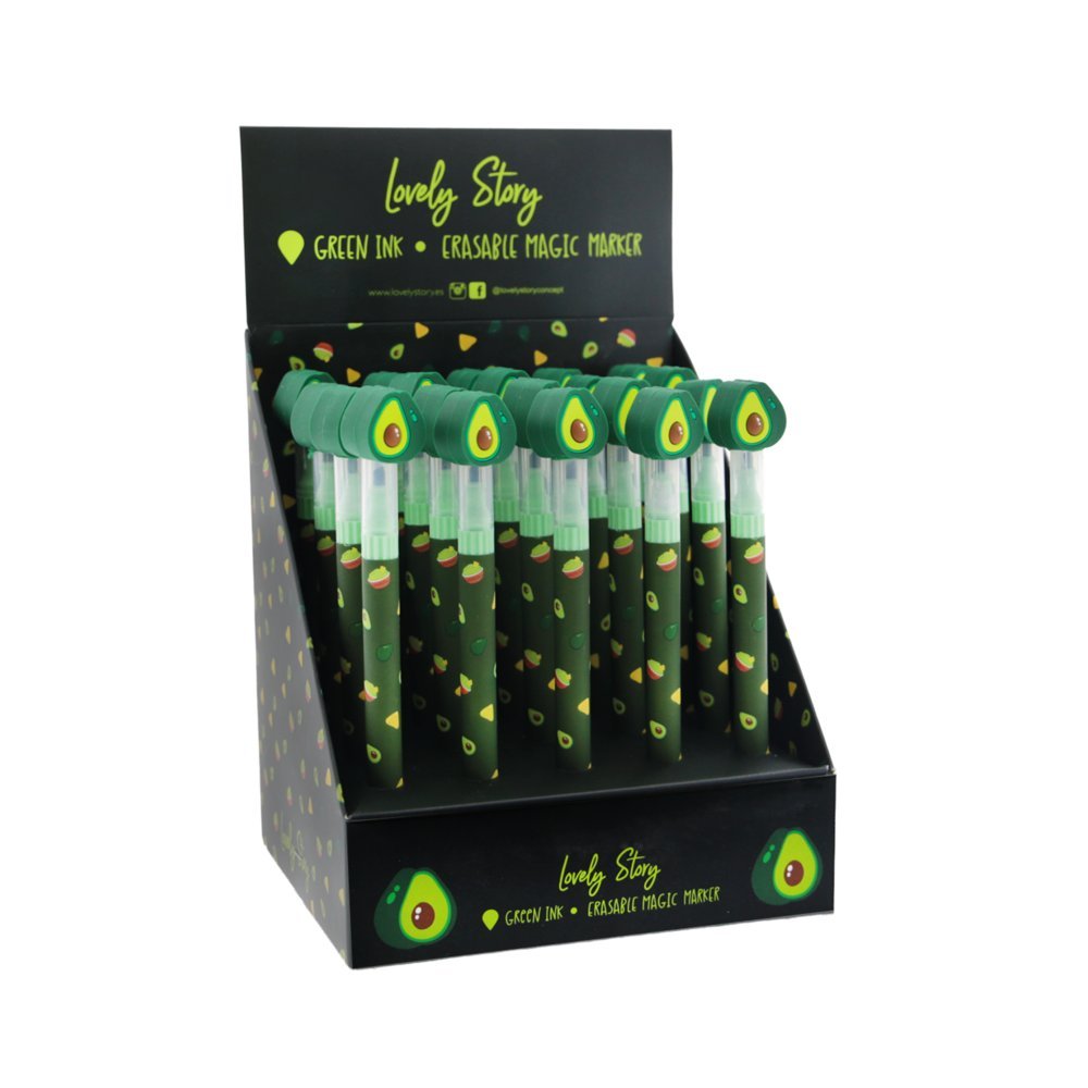 Expositor 20 Marcador Borrable Green Fresh Avocado Lovely Story