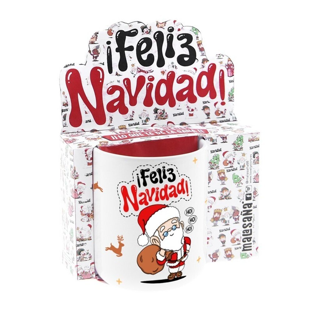 TAZA CERAMICA 330 ML IFELIZ NAVIDAD! | LOVELY STORY | ENVASE 2 UDS. UNIDAD | 8435458184033