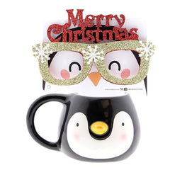TAZA FORMA DE PINGUINO 350ML + GAFAS PENGUIN | LOVELY STORY | 1 UNIDAD | 8435458185054