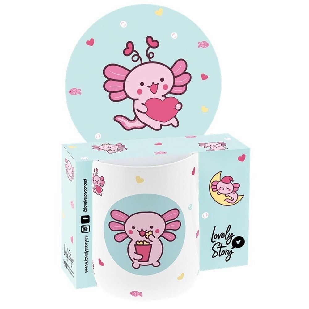 Taza cerámica 330 ml Axolote Mint Lovely Story
