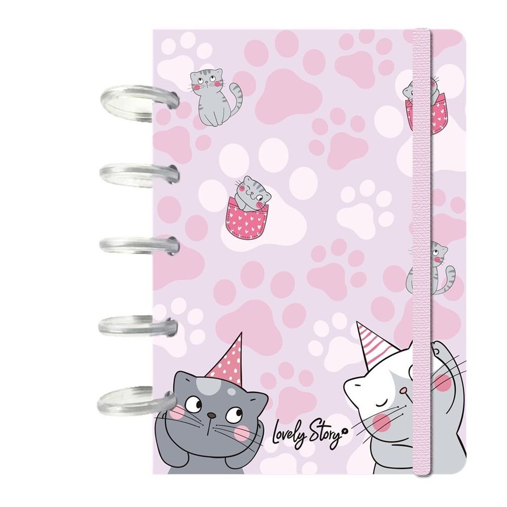 Libreta Anillas A6 Pink Cats Lovely Story