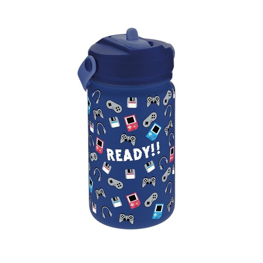 BOTELLA TERMICA 330ML CON PAJITA DARK BLUE - READY! | LOVELY STORY | 1 UNIDAD | 8435458185900