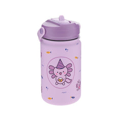 BOTELLA TERMICA 330ML CON PAJITA LILAC AXOLOTE | LOVELY STORY | 1 UNIDAD | 8435458185931