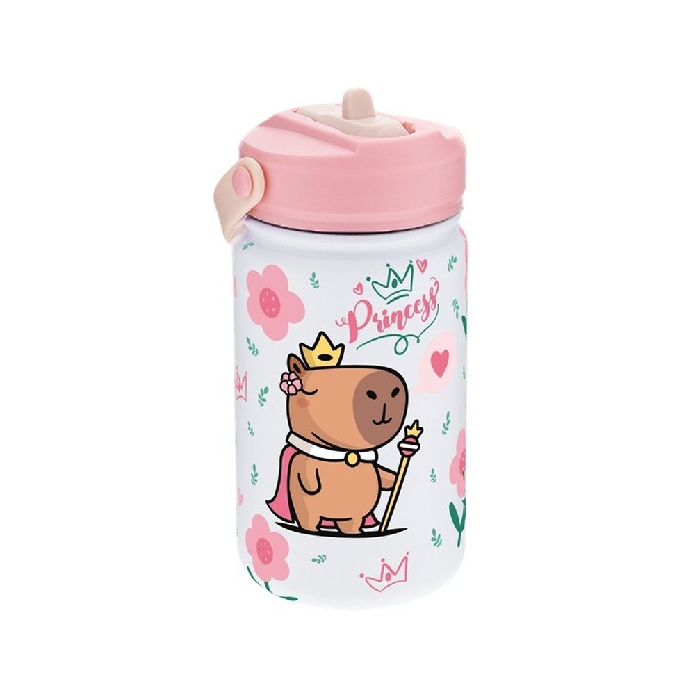 BOTELLA TERMICA CON PAJITA 330ML ICE/PINK CAPIBARA | LOVELY STORY | 1 UNIDAD | 8435458189717