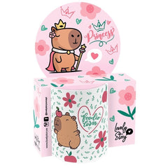 TAZA CERAMICA 330ML - APPLE CAPIBARA | LOVELY STORY | ENVASE 2 UDS. UNIDAD | 8435458189809