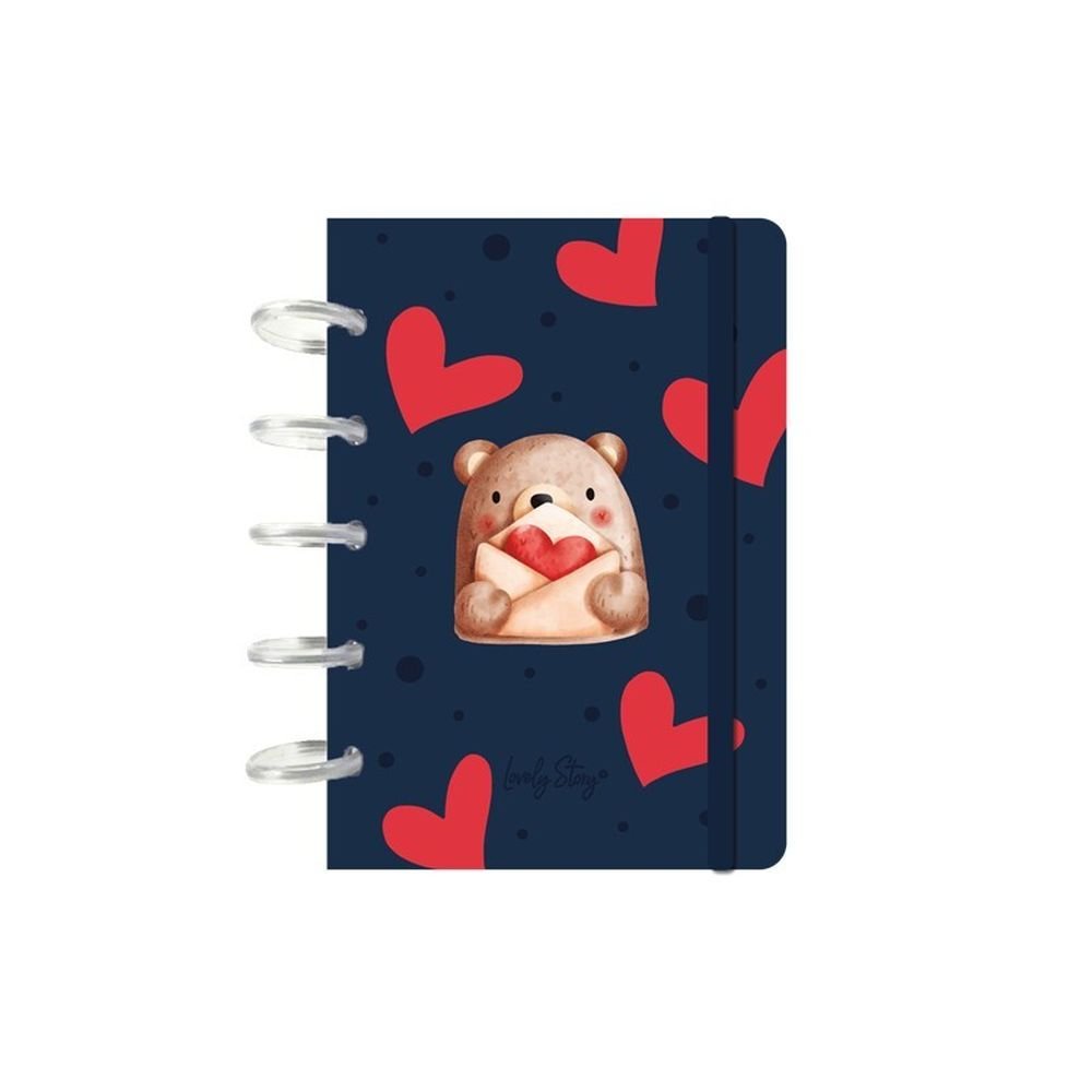 Libreta Anillas A6 100 Hojas Cuadriculadas Love Letter Marca Lovely Enamorados