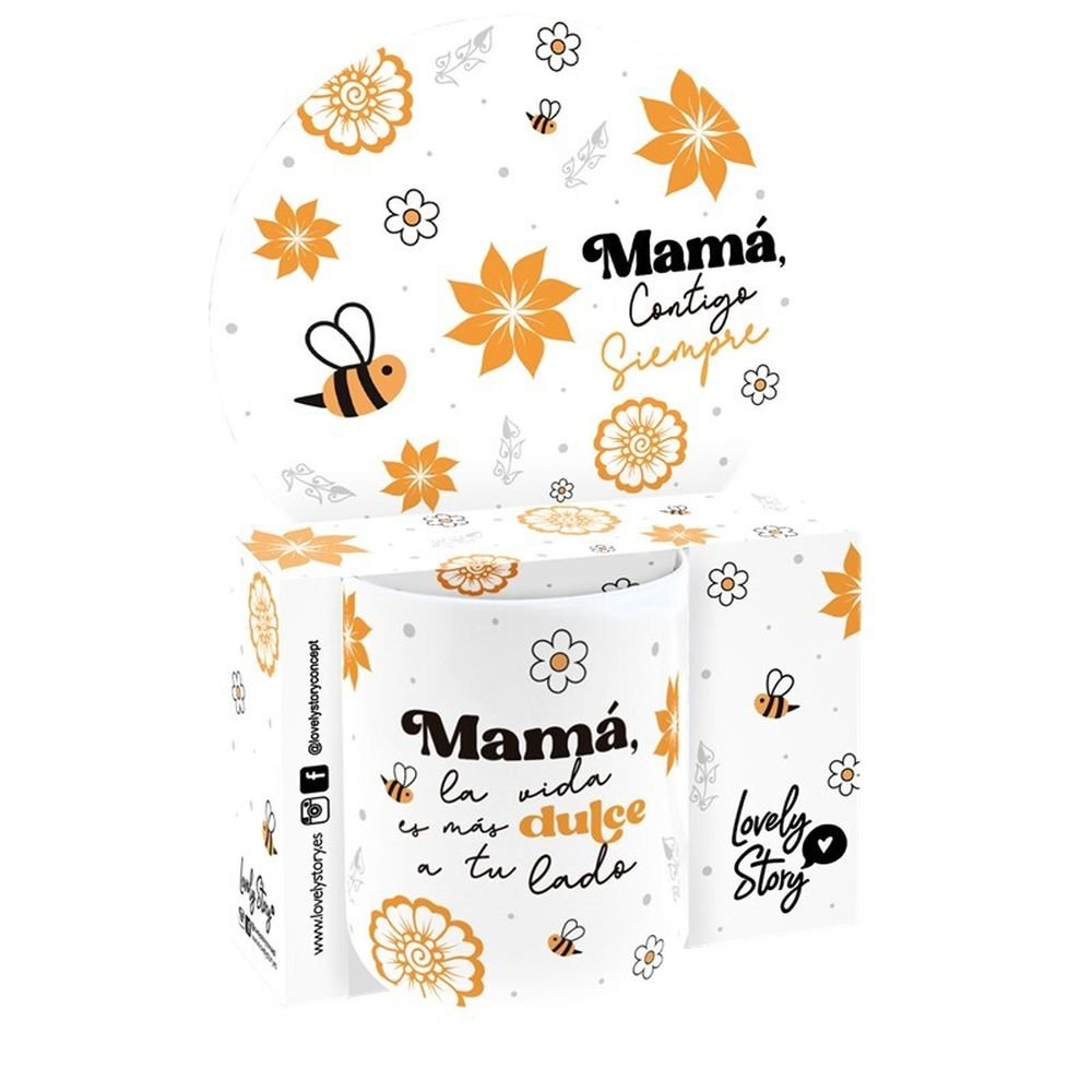 Taza cerámica 330 ml Mama La Vida Es Más Dulce a Tu Lado Lovely Madre