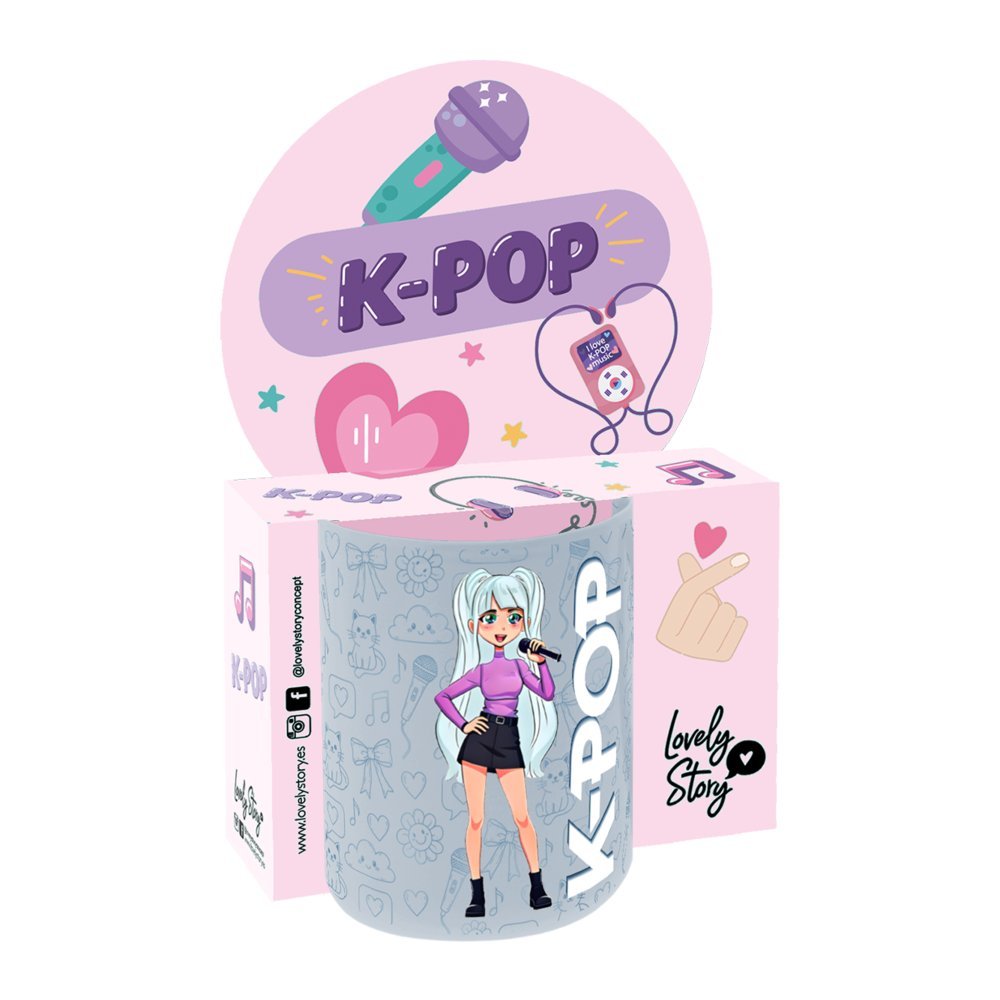 Taza 330 ML Petrol Blue K-pop Lovely Story