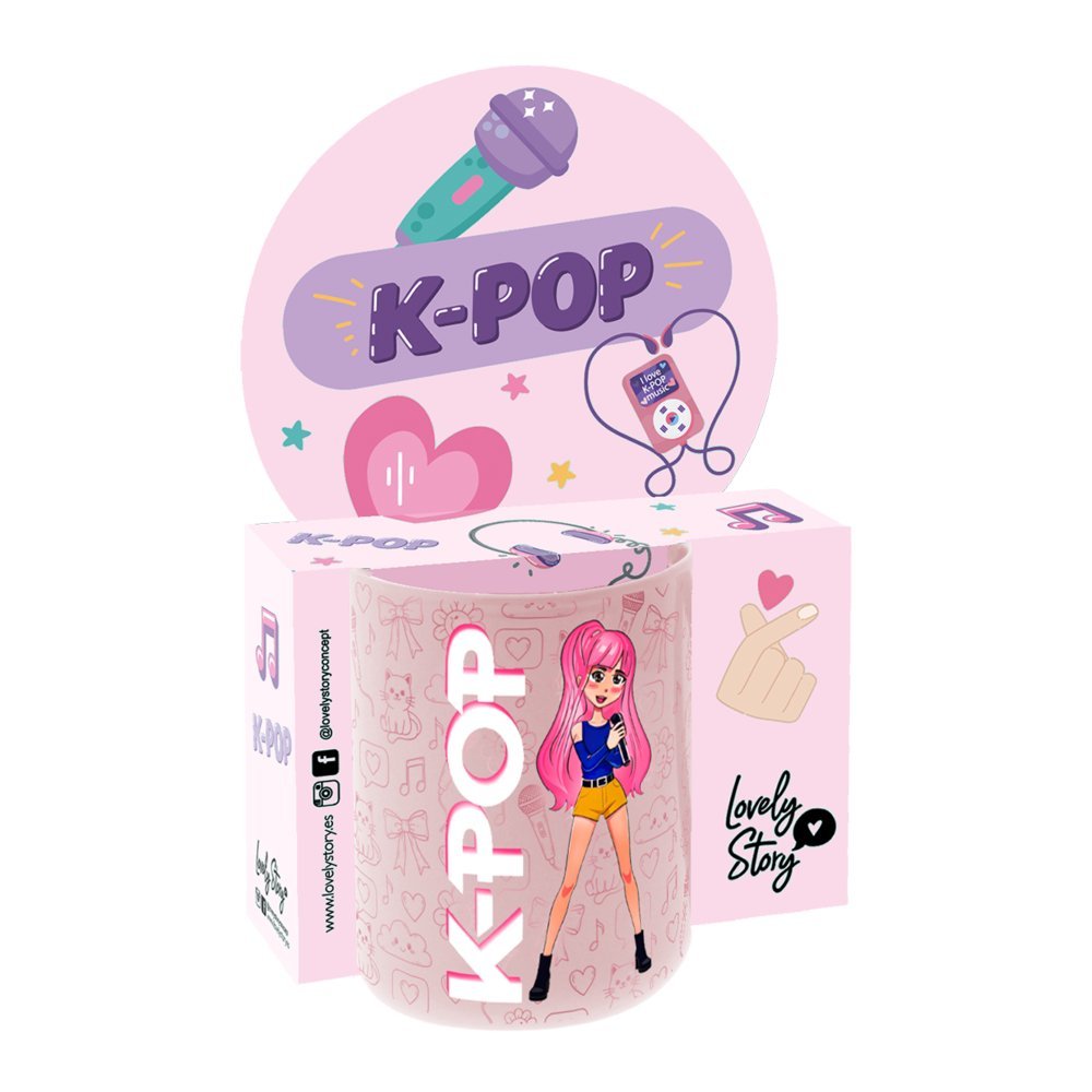 Taza 330 ml Pink K-pop Lovely Story Imagen principal del producto