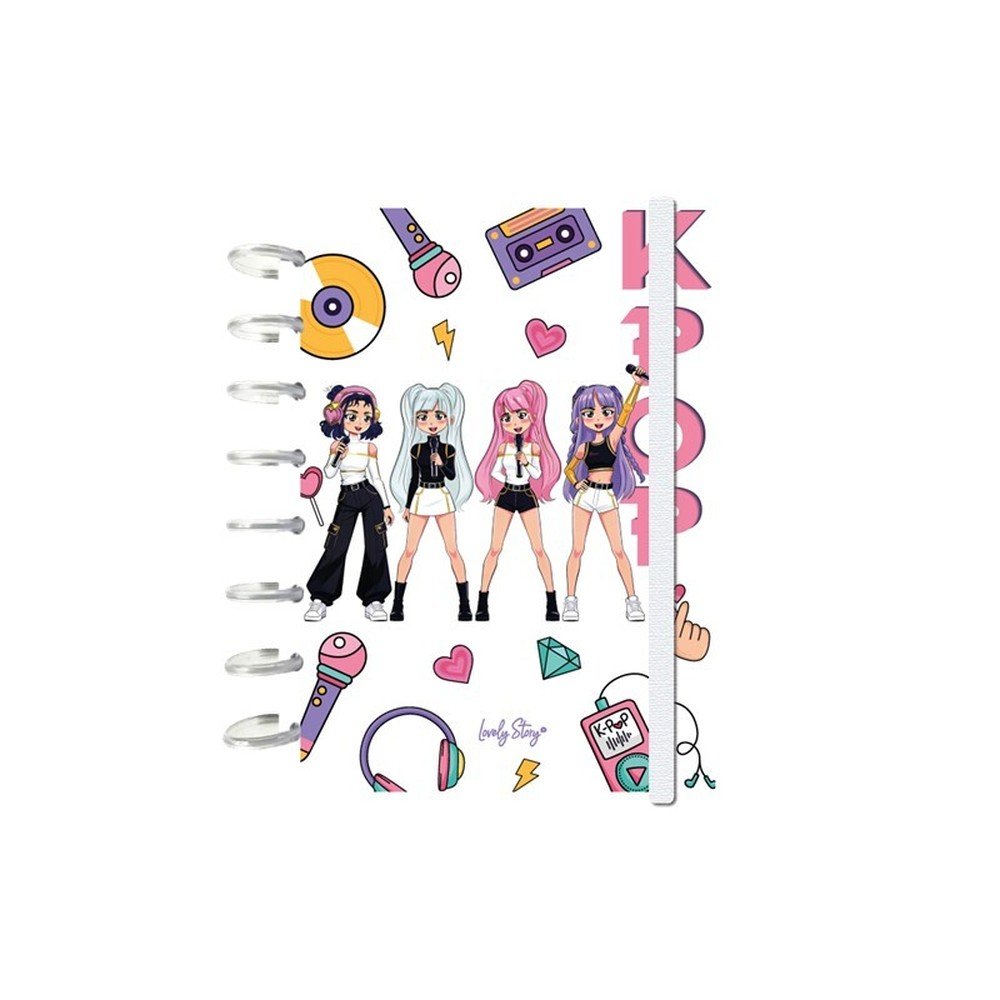 Libreta Anillas A5 Discos Cuadricula Ice K-pop Lovely Story