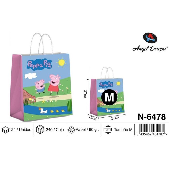 BOLSA REGALO PEPPA PIG 37X12X27 M | ANGEL EUROPA | 1 UNIDAD | 8435462464787 Imagen principal del producto