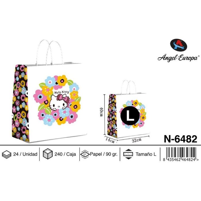 BOLSA REGALO HELLO KITTY 40X14X32 L | ANGEL EUROPA | ENVASE 12 UDS. UNIDAD | 8435462464824