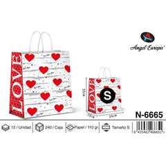 BOLSA PAPEL REGALO LOVE CORAZON 24X10X32 | ANGEL EUROPA | 1 UNIDAD | 8435462466651