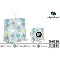 BOLSA PAPEL REGALO KOALA 27X12X37 | ANGEL EUROPA | ENVASE 12 UDS. UNIDAD | 8435462467207