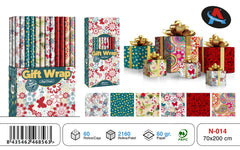 PAPEL REGALO ROLLO 70X200 MARIPOSAS Y FLORES | ANGEL EUROPA | ENVASE 60 UDS. UNIDAD | 8435462468563