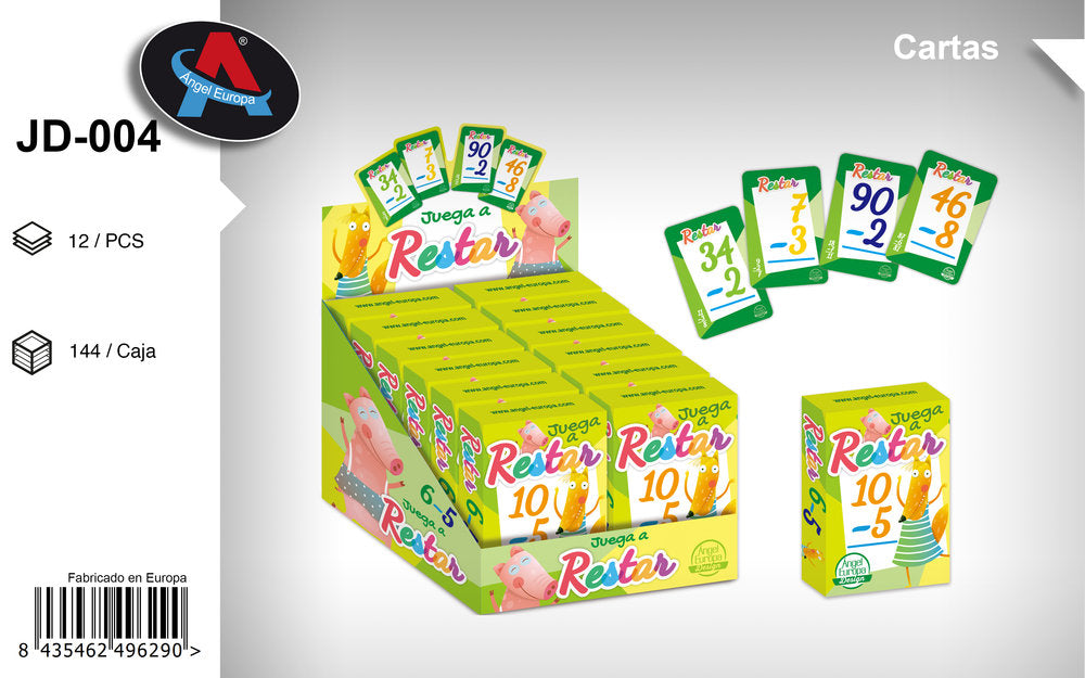 EXPOSITOR 12 BARAJA CARTAS JUEGA A RESTAR | ANGEL EUROPA | ENVASE 12 UDS. UNIDAD | 8435462496290 Imagen principal del producto