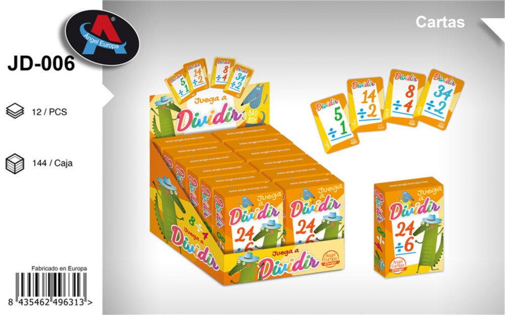 EXPOSITOR 12 BARAJA CARTAS JUEGA A DIVIDIR | ANGEL EUROPA | ENVASE 12 UDS. UNIDAD | 8435462496313