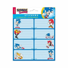 ETIQUETAS ADHESIVAS SONIC THE HEDGEHOG | 10 UNIDADES | (GRUPO ERIK EDITORES)