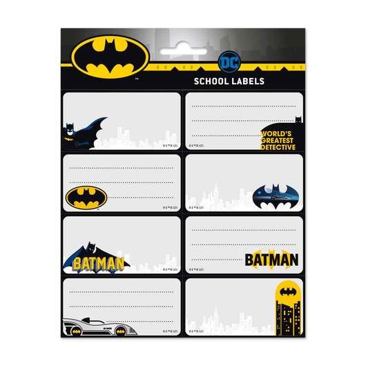 ETIQUETAS ESCOLARES BATMAN | 10 UNIDADES | (GRUPO ERIK EDITORES)