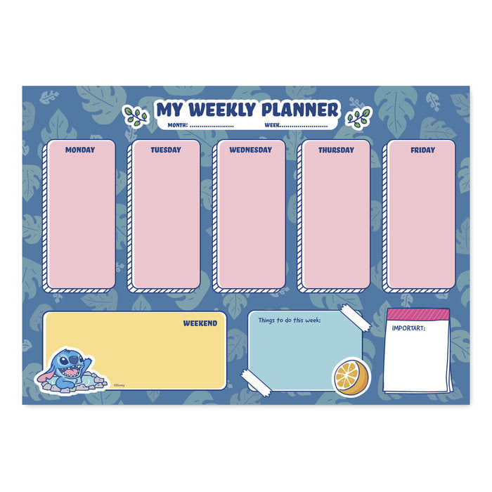 Planner Semanal A4 Disney Stitch Grupo Erik Merchandising
