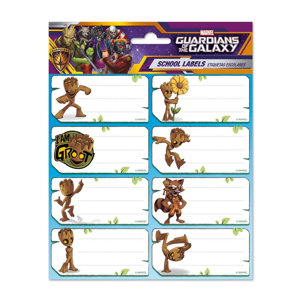 Etiquetas escolares Marvel Groot 10 unidades Imagen principal del producto