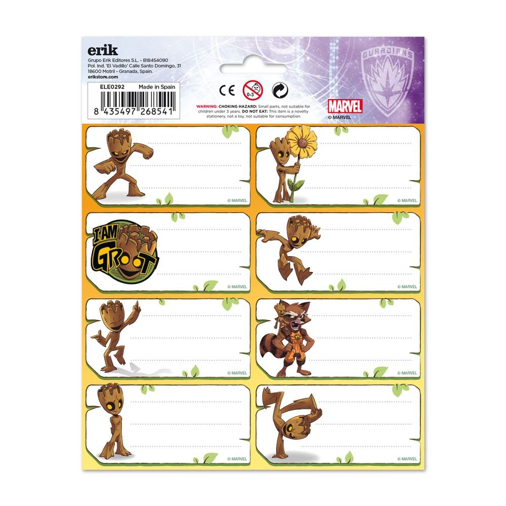 Etiquetas escolares Marvel Groot 10 unidades Imagen secundaria del producto