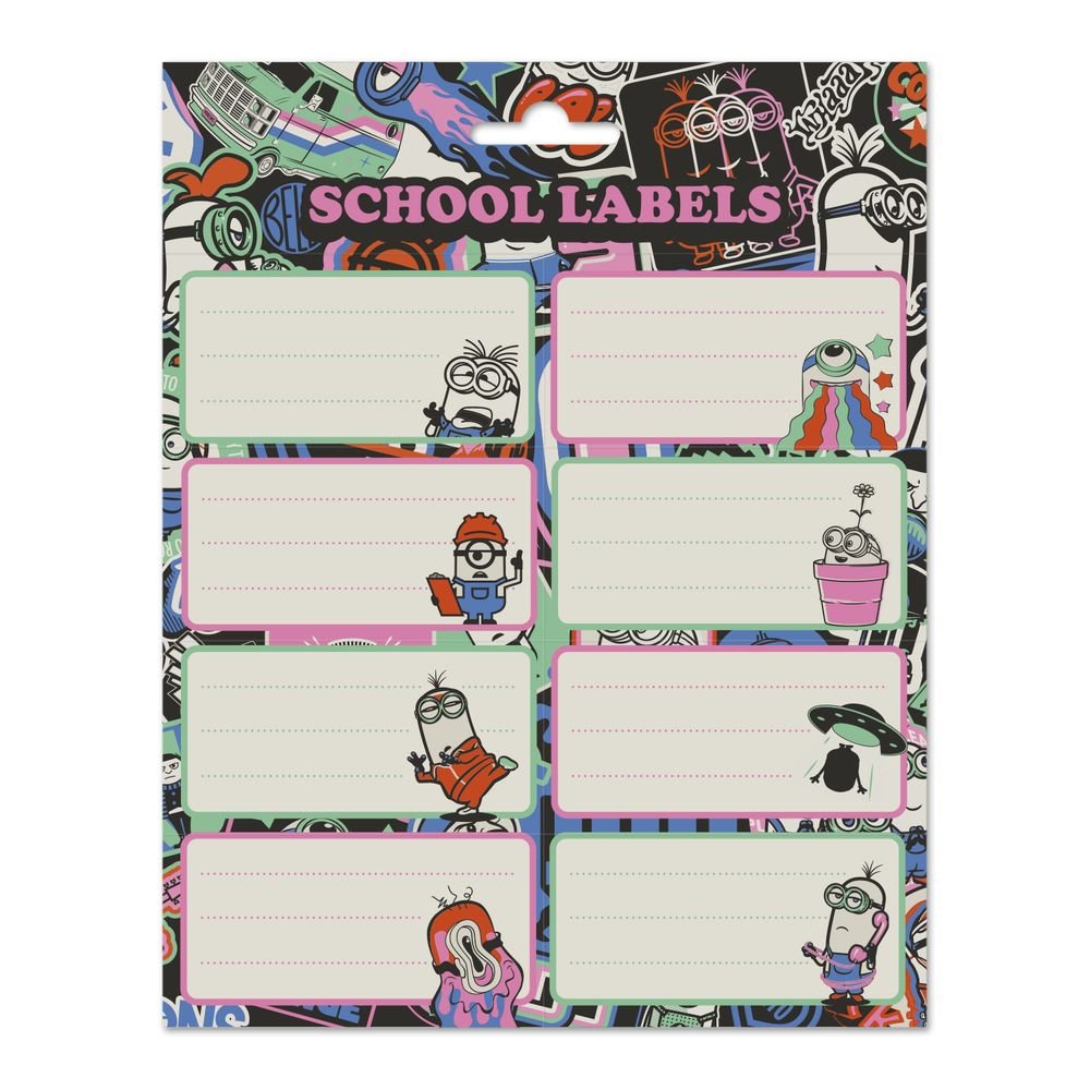 Etiquetas escolares Minions - 16 unidades (Pack 10 uds) Imagen principal del producto