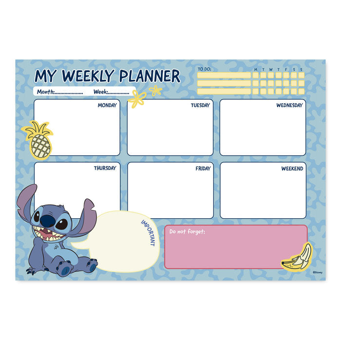 Bloc Planificador Semanal A4 Disney Stitch Tropical
