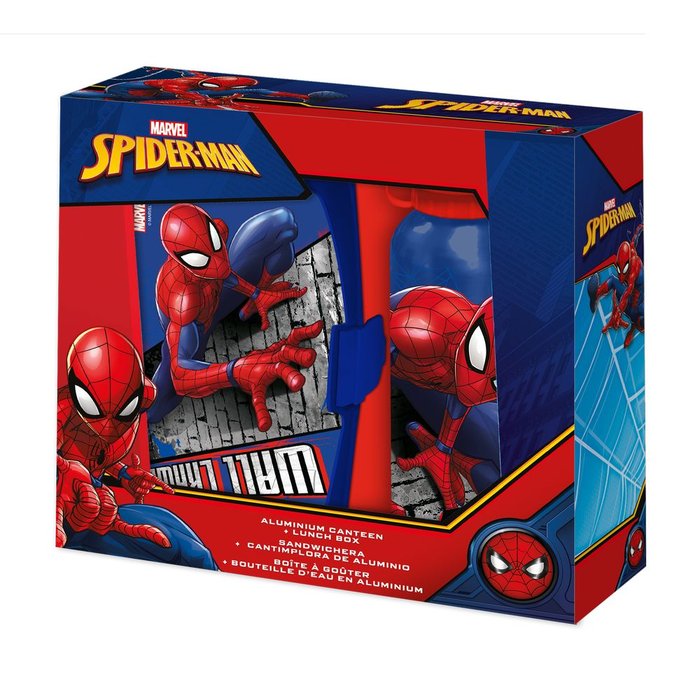 BOTELLA ALUMINIO 500ML CON SANDWICHERA SPIDERMAN | KIDS LICENSING | 1 UNIDAD | 8435507872553