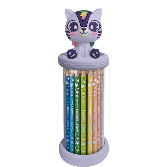 Expositor 12 Lapiceros con Lápices Color Tapa 3D Sweet Dreams Kids Licensing