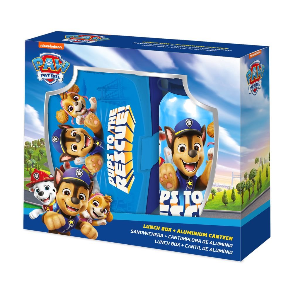 SET BOTELLA ALUMINIO 500ML + SANDWICHERA PAW PATROL | KIDS LICENSING | 1 UNIDAD | 8435507891776