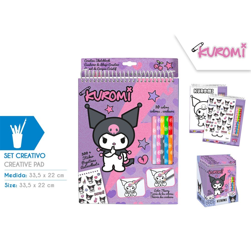 SET DE COLOREAR CON LAPICES DE COLORES KUROMI | KIDS LICENSING | 1 UNIDAD | 8435507893596