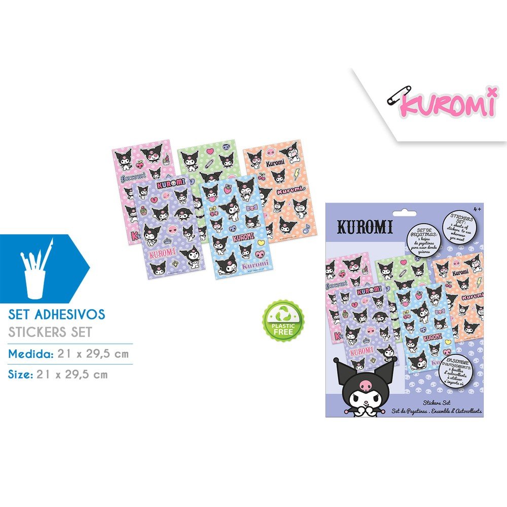 SET DE STICKERS KUROMI | KIDS LICENSING | ENVASE 24 UDS. UNIDAD | 8435507893664