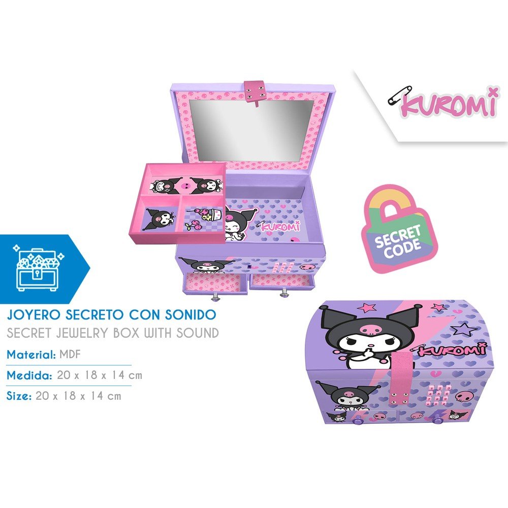 JOYERO SECRETO CON SONIDO KUROMI | KIDS LICENSING | 1 UNIDAD | 8435507893718