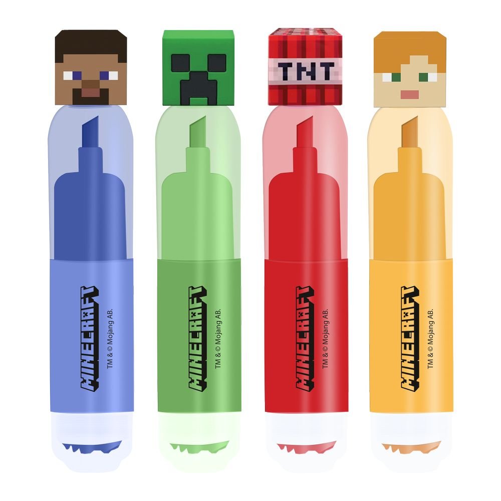 Pack 4 Marcadores con Topper Minecraft Kids Licensing