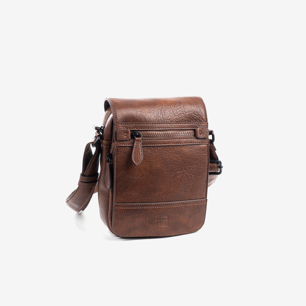 BOLSO BANDOLERA HOMBRE CON SOLAPA MARRON RUSTIC | MATTIES | 1 UNIDAD | 8435547226705