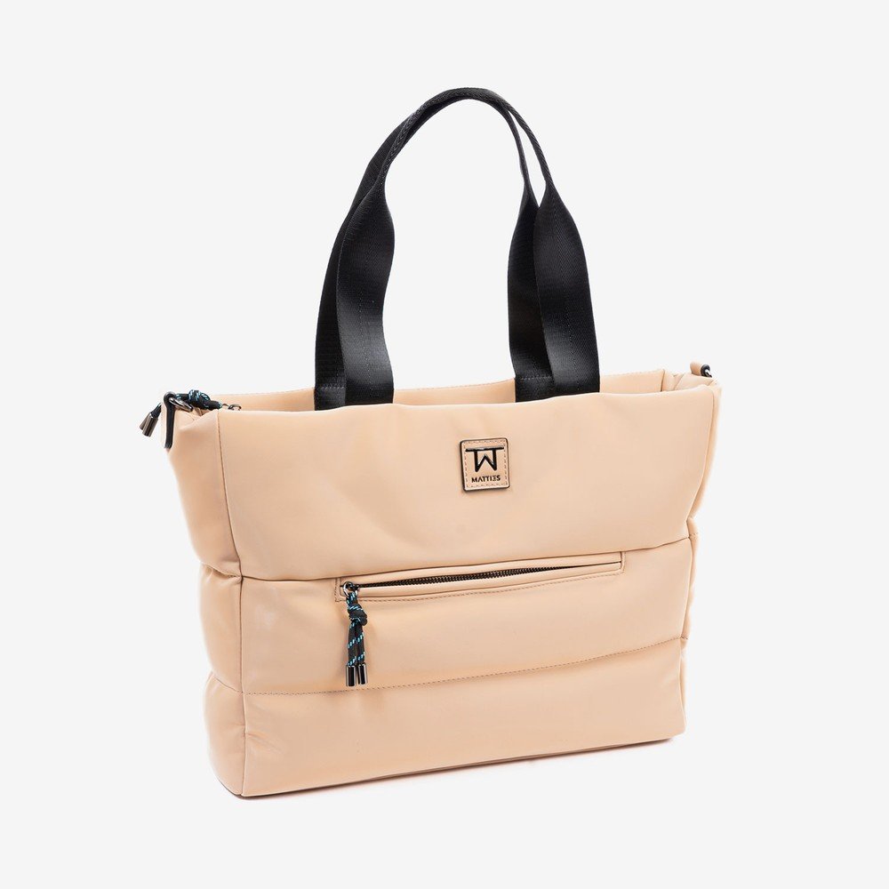 BOLSO SHOPPER CERRADO CON CREMALLERA MIDNIGHT CAMEL 36X27CM | MATTIES | 1 UNIDAD | 8435547243207