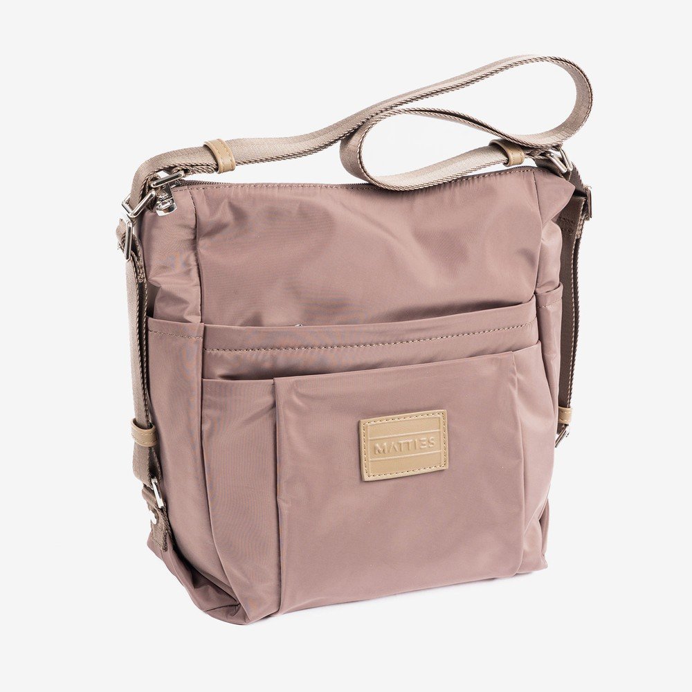 BOLSO DE HOMBRO CONVERTIBLE EN MOCHILA JENNA TAUPE 25X28CM | MATTIES | 1 UNIDAD | 8435547244419