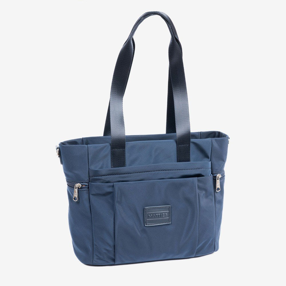 BOLSO SHOPPER CERRADO CON CREMALLERA JENNA AZUL 33X26,5CM | MATTIES | 1 UNIDAD | 8435547244471