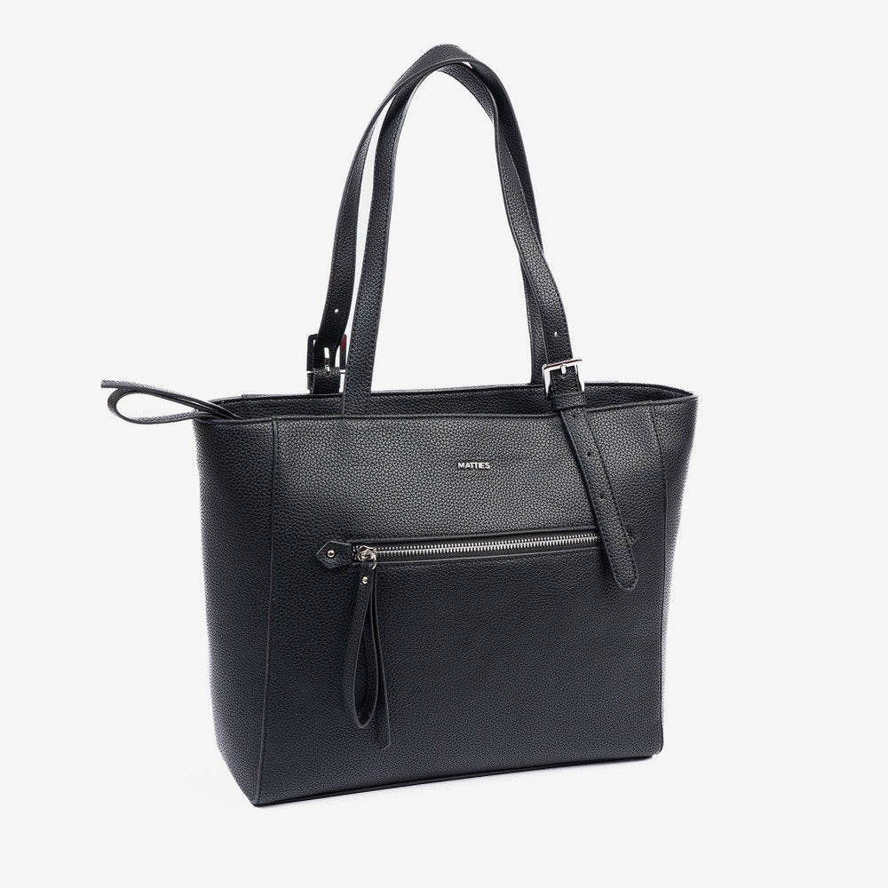 BOLSO SHOPPER CERRADO CON CREMALLERA EBONY NEGRO 32X27CM | MATTIES | 1 UNIDAD | 8435547245003
