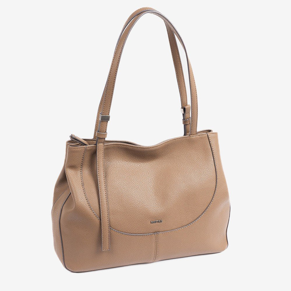 BOLSO SHOPPER CERRADO CON CREMALLERA COZY TAUPE 37X27CM | MATTIES | 1 UNIDAD | 8435547245096 Imagen principal del producto