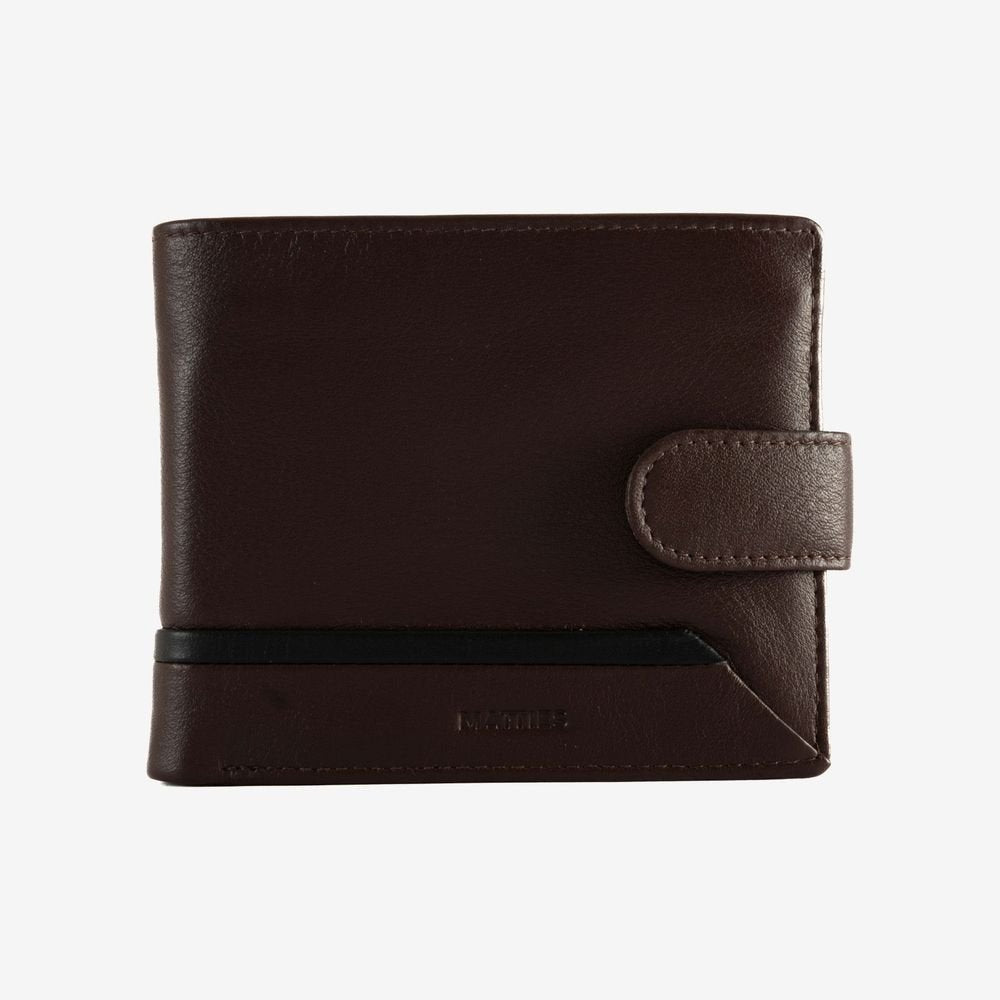 Cartera Hombre Horizontal Broche Marrón MATTIES Imagen principal del producto