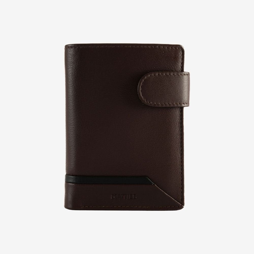 Cartera Hombre Vertical Broche Marrón MATTIES Imagen principal del producto