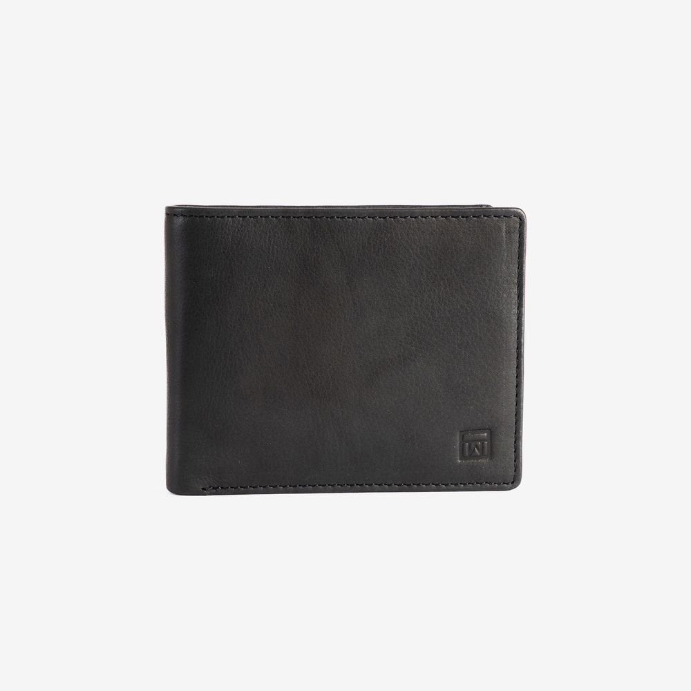 Cartera Hombre Horizontal Monedero Negro New Antic Marca Matties