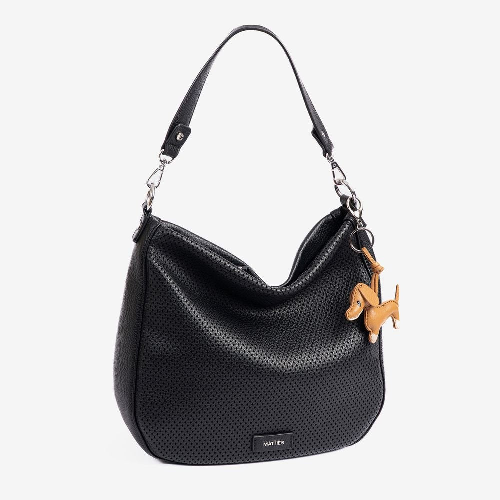 Bolso de Hombro Cuadrado Calado Mujer Negro Teckel MATTIES