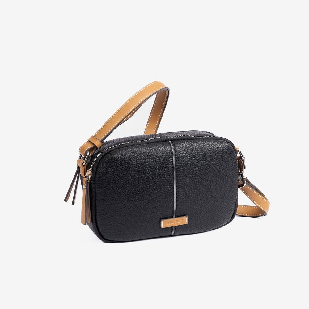 Bolso bandolera rectangular doble mujer negro Moon MATTIES Imagen principal del producto